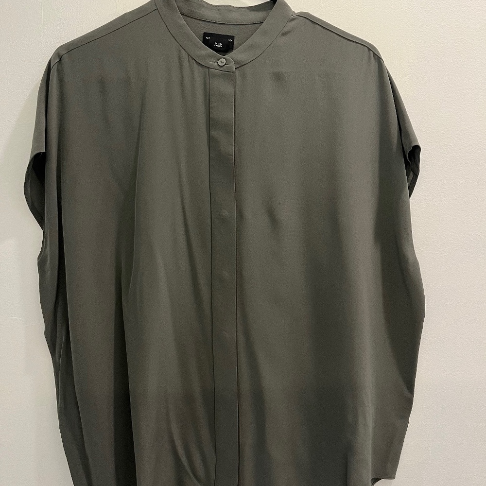 Club Monaco Silk Front Placket Shirt